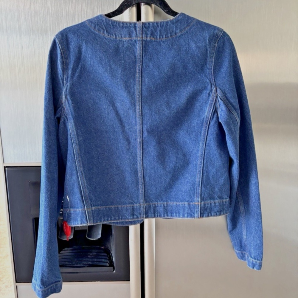 10 Crosby Derek Lam Blue Jean Jacket with Gold Buttons - Picture 2 of 2
